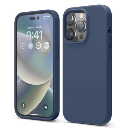 Iskunkestävä Silikoni Kuori - iPhone 14 Pro Max Marinblå