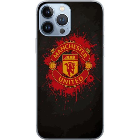 Kompatibelt Mobildeksel til Apple Apple iPhone 13 Pro Max Manchester United logo i rød og gul farge med røff sportslig bakgrunn