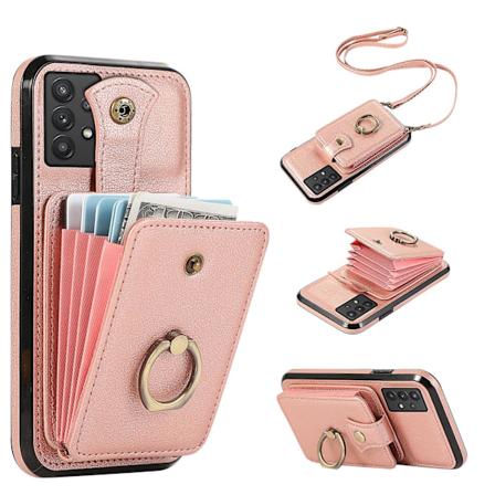 Samsung Galaxy A33 5g -puhelinkotelo Tpu+pu Nahkainen korttikotelo Jalusta Takakansi Pink