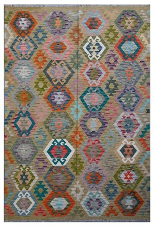 Kelim Afghan Old Style Teppe Orientalsk Brun/Mørk Grå (Ull, Afghanistan)