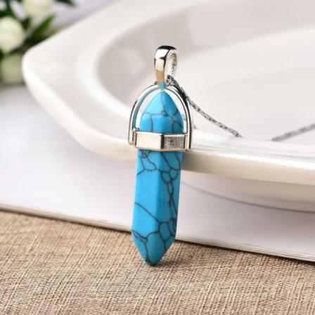 10 st/ set Naturkristall Rosenkvarts Kristallspetshänge Quartz Mineral Smycken Par Dekoration Holiday DIY presentsmycken Blue Turquoise 10pcs