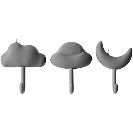 3 stk selvklæbende vægkroge skyform krog badeværelse køkken krog nøgleholder stativ håndklæde kroge boligindretning (farve: C-3 stk)
