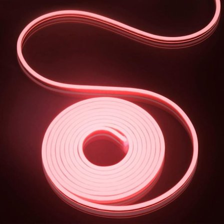 5m LED-band 12V flexibel neon LED-list vattentät Ip65 120 LED/M för inomhus/utomhus dekoration (ingår ej nätadapter) - Röd KLB