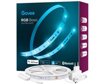 Govee-RGB Smart Wi-Fi + Bluetooth LED Strip Light (5m) - B-vare-Smart RGB LED-strip som kan reagere på musikk-Smart home-Hjem og Fritid