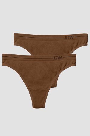 Everyday Seamless Thong 2-pack Cinnamon