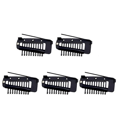 5 STK Parykker Snap Clips Sterke Chunni Clips SVART