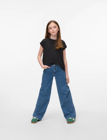 Vero Moda Girl Vmava Plain Ss Top Ga Jrs Girl Noos - Black - 146/152