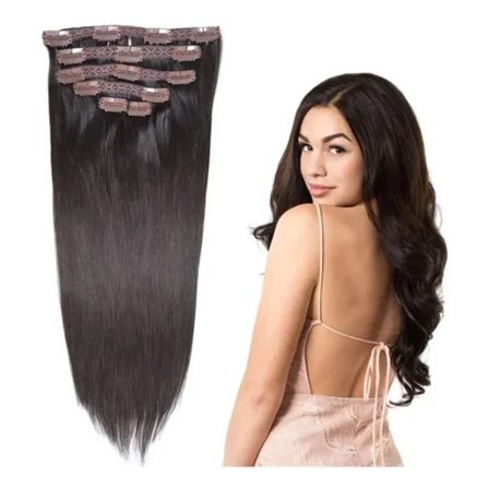 TTac Hårforlængelse af Ægte Hår 100% Naturlig Mørkebrun 45cm 70g,A