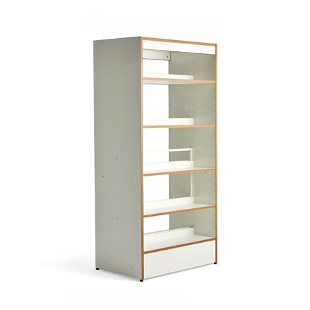 Bibliotheksregal STORY, basic, doppelseitig, 1920x922x585 mm, 5 Fachböden, weiß