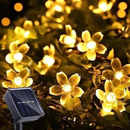Utomhus solcellslingor körsbärsblomma ljusslinga 50LED