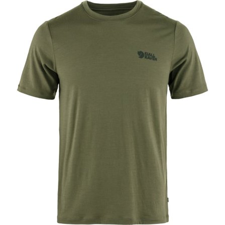 Fjällräven Abisko Wool Logo SS S - Miehet - Laurel Green - T-paidat ja topit