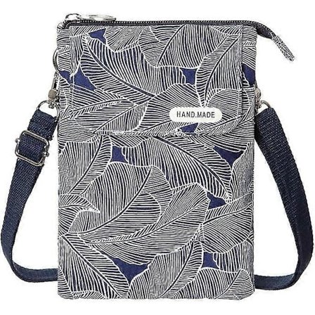 Kangaskassi Söpö Olkalaukku Matkapuhelin Lompakko Lehtikuvio Pieni Kolikkopussi Laukut Naisille Tytöille