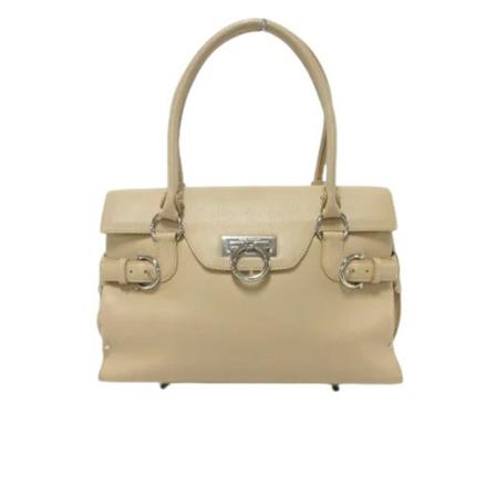 Salvatore Ferragamo Pre-owned, Pre-owned Handbag Beige, Dames, Maat:ONE Size,leather
