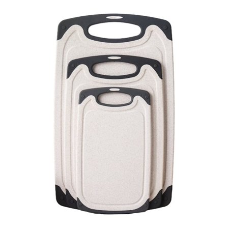 Skærebrætsæt til køkkenet, professionelt skærebrætsæt, opvaskemaskine sikkert skærebræt, med saftrille og håndtag, bisphenol A (BPA) fri