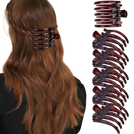 Stora hårklämmor 6 st platta hårbananer barretter halkfria stora hårklämmor