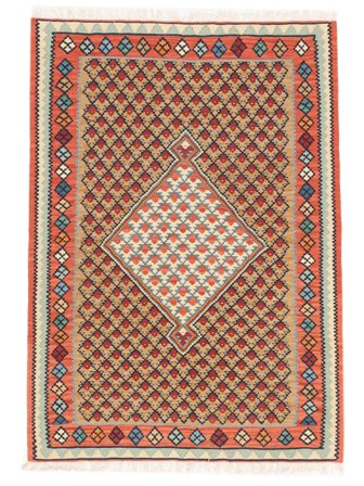 Kilim Senneh Fine Rug Oriental Brown/Dark Red (Wool, Persia)