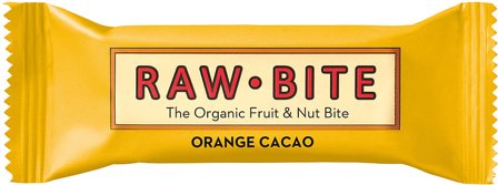 Rawbite Frugt- og nøddebar Glutenfri Ø Orange Cacao 50 g, Helse & Madvarer, Snacks, Barer