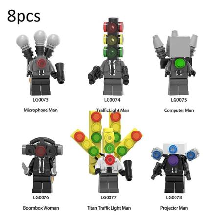 Skibidi Toalett Minifigurer Byggesett Actionfigur Byggeklosser Leker Sett Gaver Hjemmedekorasjon Ornamenter 6stk/sett[GL]