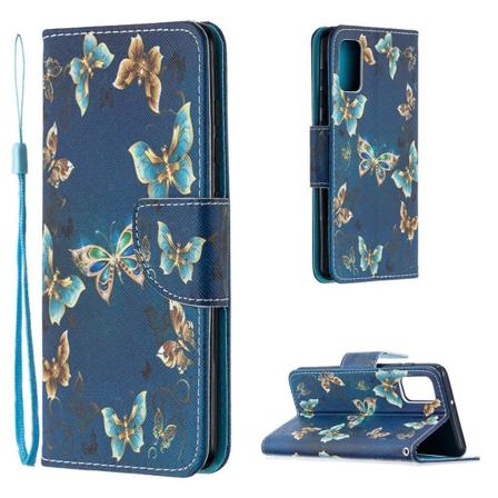 Wonderland Samsung Galaxy A72 5G Flip etui - Blå sommerfugl Blue