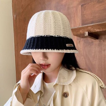 Strikket Fiskerhue Bøttehue HVID