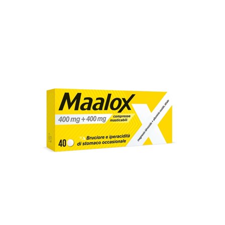 Maalox 400+400 Mg Contro Acidità di Stomaco Occasionale 40 cpr
