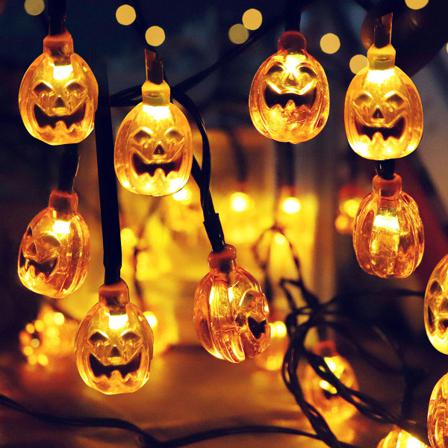 1 Paket Dekorativa Lampor 20 Led Halloween Jack-o-lanterns