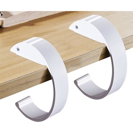 2 stk. taskekrog til bord C-formet håndtaskeholder, bordtaskekrog til ophængning af taske, kraftig taskekrog, ideel taskeholder (hvid)