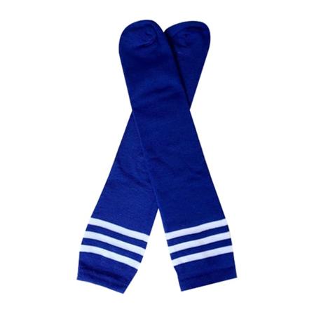 Nya fotbollssportstrumpor Långa knä bomull Spandex Legging för barn Blue