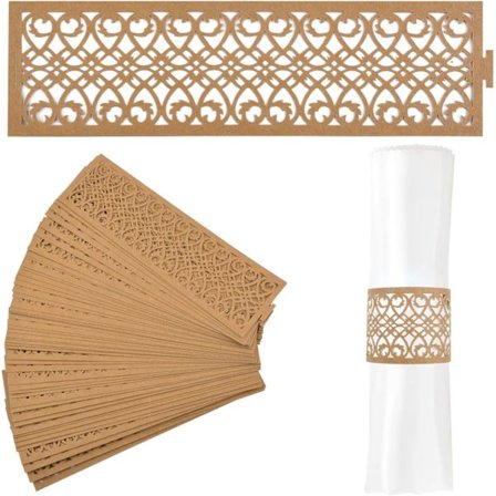 50 stk hule kraftpapir serviettspenner, serviettringer for W