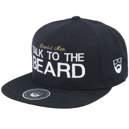 Bearded Man - Svart snapback Keps - Talk To The Beard Black Snapback @ Hatstore