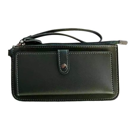 1 stk. kjedelig dame lommebok lang håndveske multifunksjonell glidelås myntlomme stor kapasitet telefonveske