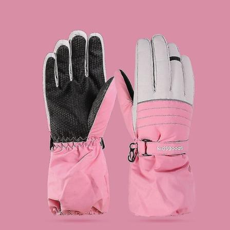 Vinterhansker til jenter og gutter Varme votter Skihansker for barn Utendørs Vanntett Baby Fleece votte 7 til 14 år Pink