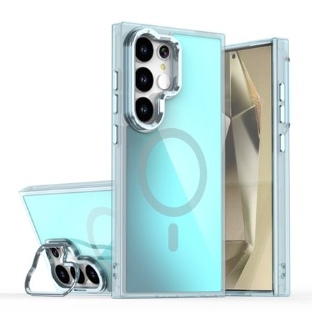 Samsung Galaxy S25 Ultra -suojakotelo, pudotuksenkestävä, jalustalla, sininen