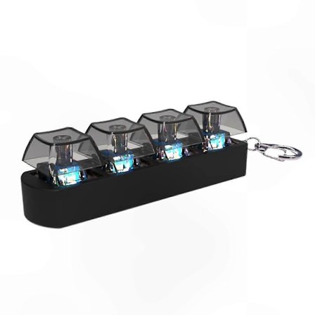 LED 4-Tasters Tastatur Keycap Tester: Angstlindring & Sensorisk Stimulation med Holdbart Design