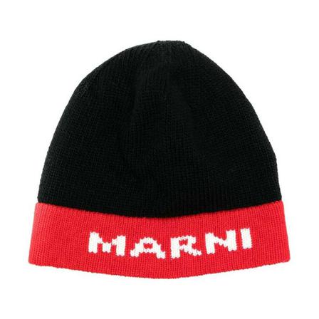 Marni Embroidered Logo Beanie Sort, Herre Accessories