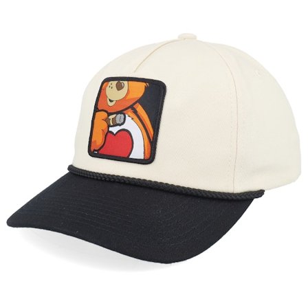 BOOM - Beige adjustable Cap - Teddy The Don Patch Rope Stone/Black Golfer A-Frame Adjustable @ Hatstore