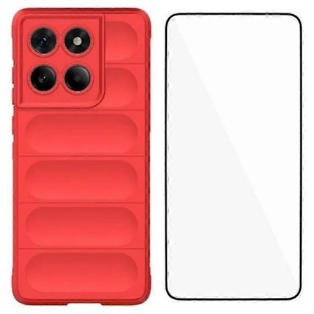 För Motorola Edge 60 5G TPU-fodral WANLONFENG HD-serie Halkskydd Mobilskal med Härdat Glas - Bl