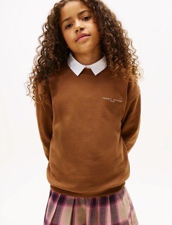 Tommy Hilfiger Mini Corp C-Neck Sweatshirt - Brown - 128