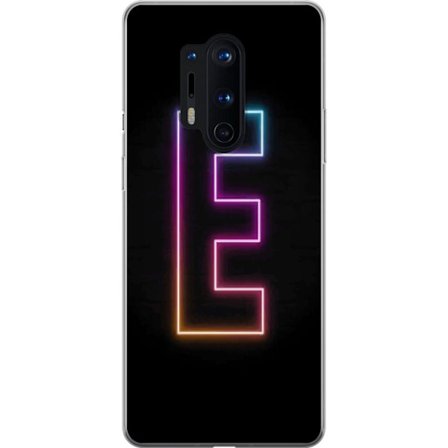 Yhteensopiva Puhelinkuori OnePlus OnePlus 8 Pro Minimalistinen neonkirjain E kirkkaissa väreissä tummaa taustaa vasten modernissa ja tyylikkäässä