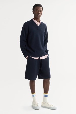 Soft Goat - Men's Shorts - Men cashmere sweater - XL - Navy