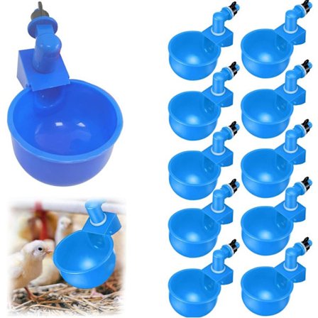 12 stk. kyllinge drikkekop, automatisk drikkekop, med stansværktøj, egnet til kyllinger, ænder og andet fjerkræ i baghaven (blå)