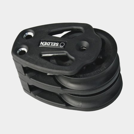 Dekblok Seldén PBB 80, dek gemonteerd, glijlager, dubbel, geschikt voor lijnen Ø12 - 16 mm