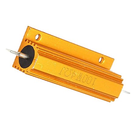 2x Gullbelagt Aluminiums Effekt Resistor Motstand 100w, 4 Ohm 4r