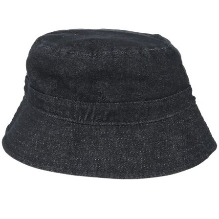 Yupoong - Svart bucket Hatt - Black Denim Bucket @ Hatstore