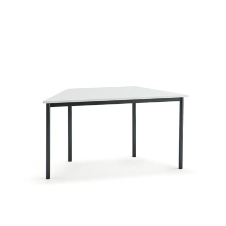 Tisch SONITUS TRAPETS, 1200x600x720 mm, Hochdrucklaminat weiß, anthrazit