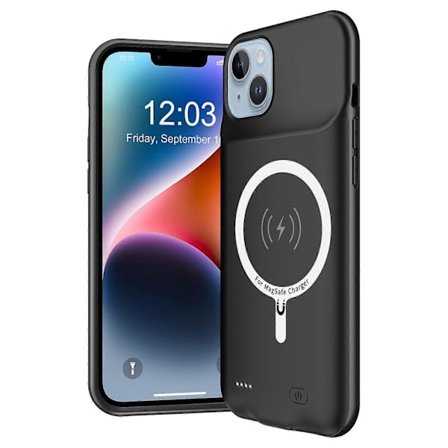 D98 Bærbart Batterideksel for iPhone 14 Plus Power Bank-deksel 8500mAh Magnetisk Trådløs Lader