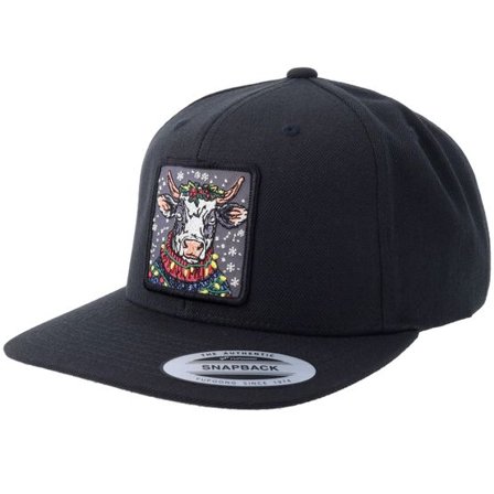 Ho-Ho-Hats - Svart snapback Keps - Silly X-mas Cow Black Snapback @ Hatstore