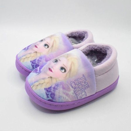 Prinsesse Elsa Vinter Barn Bomull Tøfler Jente Foreldre-barn Snø Sklisikker Varme Innendørs Baby Tøfler Størrelse 24-39