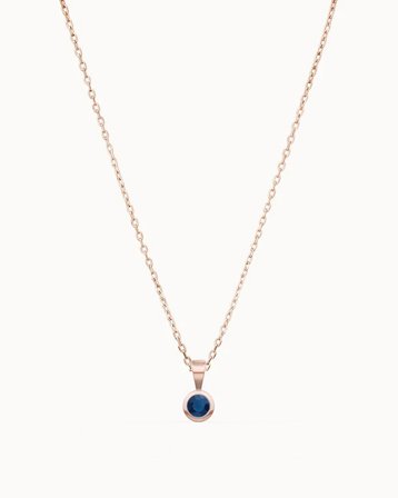 Halsband med månadssten i 18K Roséguld