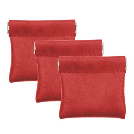 IC Byte læder pung med trykmønt til mænd og kvinder rød